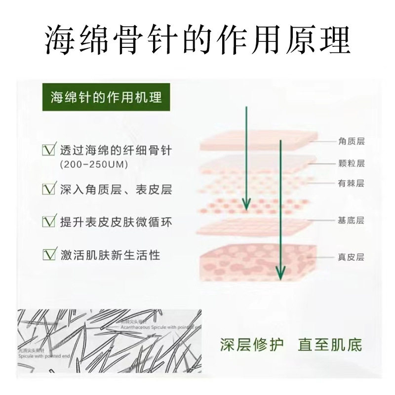 70% Sponge Microneedle Set Box Small Green Film Enhanced Long Needle Microcrystalline Bone Needle Cleaning Pore Fade Pockmarks and Blackheads
