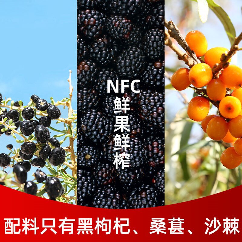 Black Wolfberry, Mulberry, and Sea Buckthorn Puree Freshly Squeezed Health Nourishing Drink Ningxia Specialty Wholesale and Delivery Freshly Squeezed