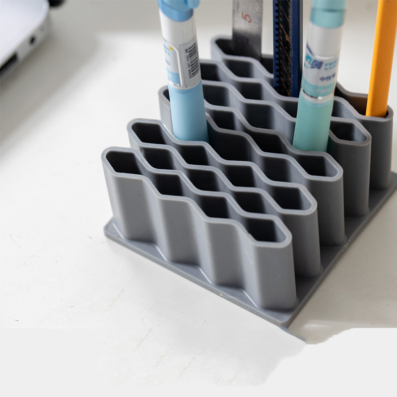 Aa Factory Wholesale Wave Pen Holder Creative Makeup Pen Eyebrow Pen Storage Rack Pen Holder Office Desktop Stationery Storage