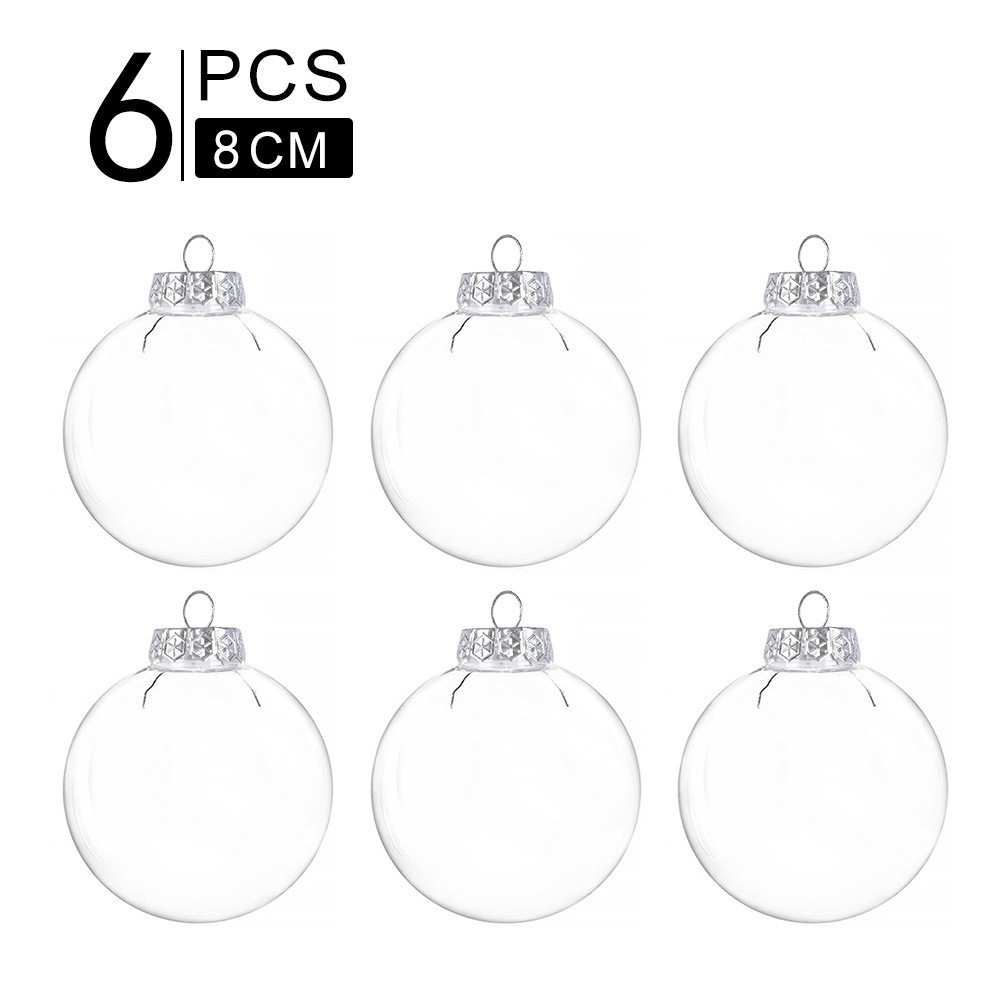 Cross-border Explosions Christmas Tree Holiday Hanging Decorations Aluminum Cover PET Christmas Ball High Permeation 6/8/10 Transparent Christmas