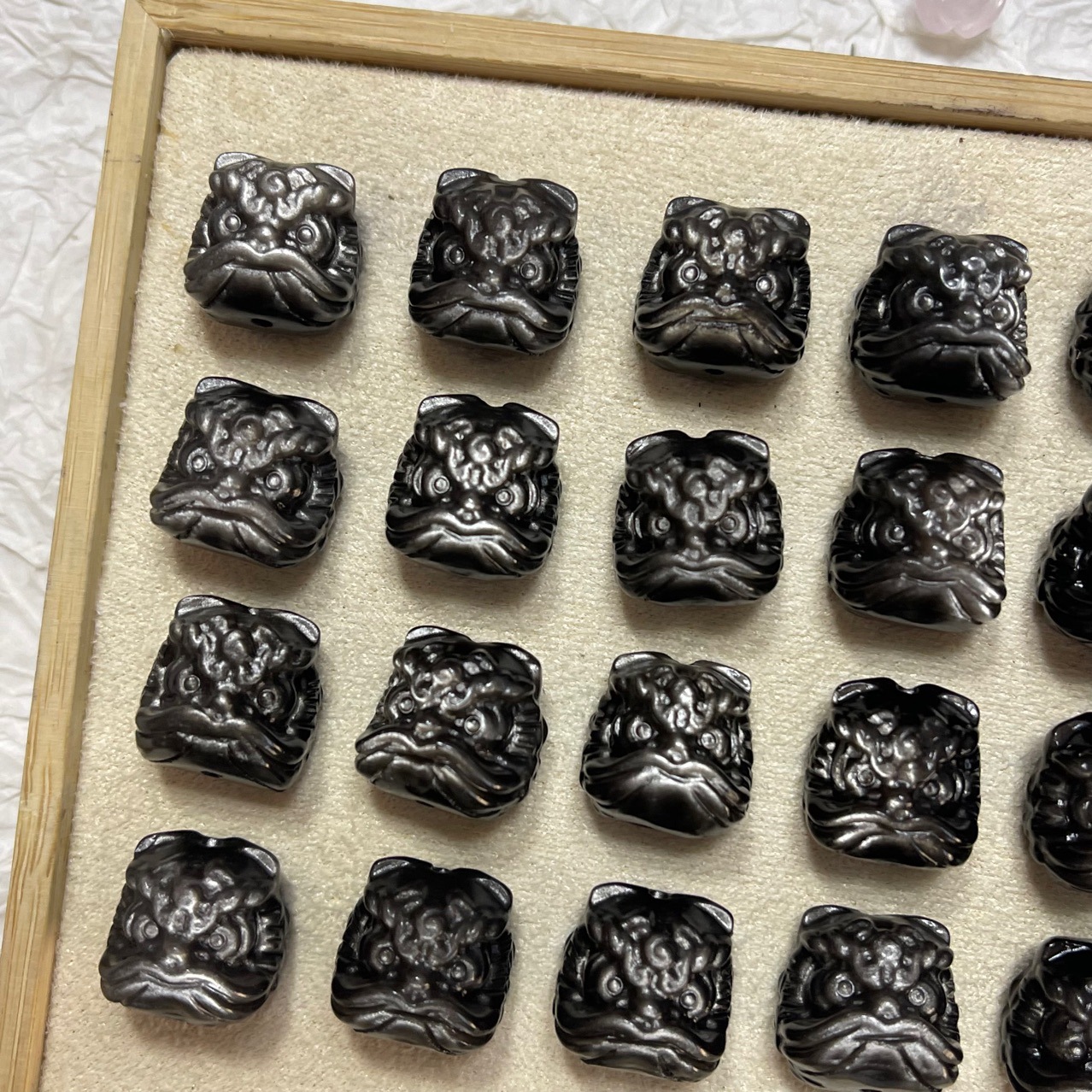 Натуральный серебряный обсидиан, резьба, сердце, светящийся, подвеска в виде головы льва, DIY аксессуары