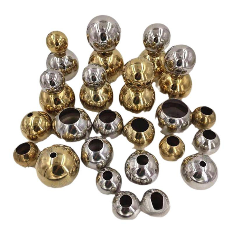 304 Stainless Steel Double-Hole Ball Steel Ball Perforated Goal Flower Accessories Decorative Hollow Ball Perforated Double-Pass Ball Water Swell Ball