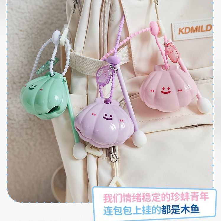 Shell wooden fish knock emotional stability Buddha wooden fish office women cure cute ornaments small toy pendant wholesale