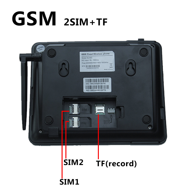 Gsm Card Fixed-Line Phone 2g Dual Sim Dual Standby Wireless Telephone for Home and Office Fm Radio Multi-Language