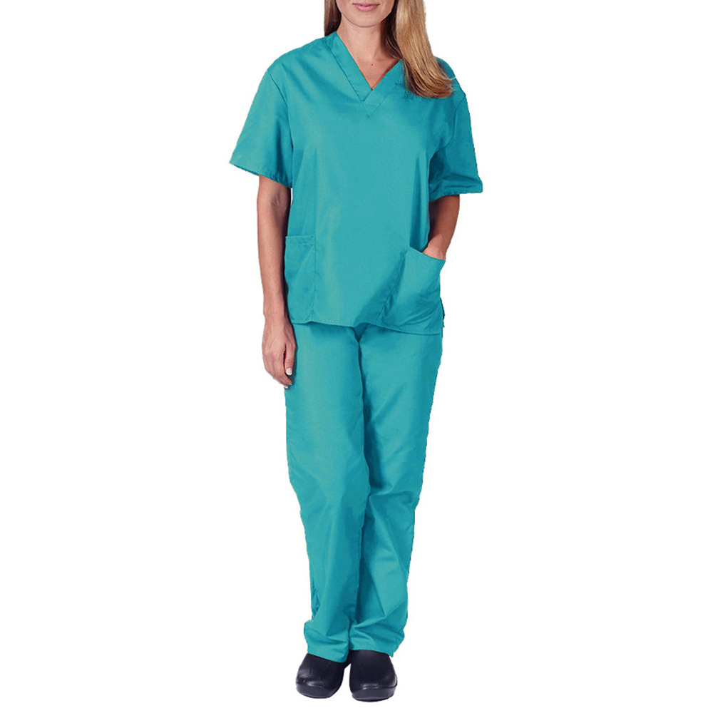 Cross-border Amazon Summer Wash Clothes Thin Male Doctor Work Clothes Female Nurse Scrub Clothes Split suit