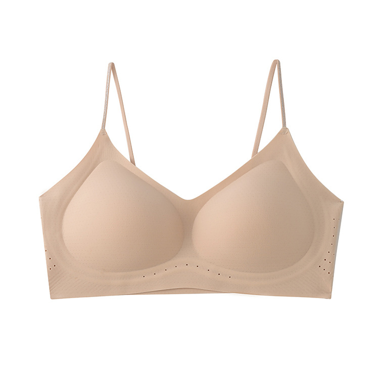 Thin Shoulder Strap Liquid Foundation, Seamless Cool Intimates, Small Breasts Push up to Make the Jelly Strips Look Bigger, Soft Support, Sexy Back Bra