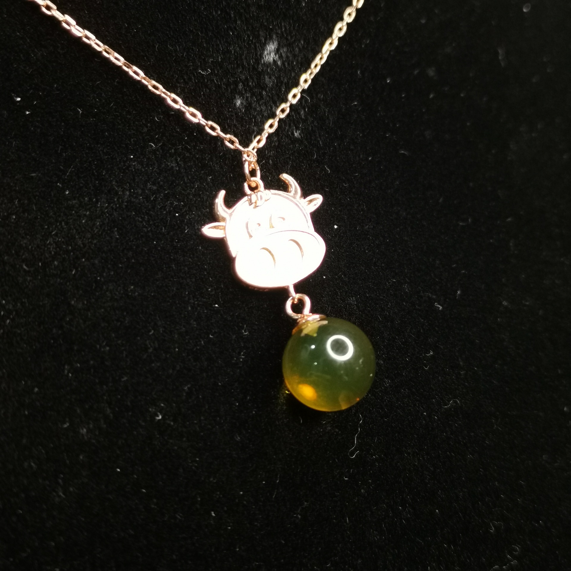 5A Pure Water-Clear Amber Necklace Blue Amber Natural Amber Necklace Jewelry Gift