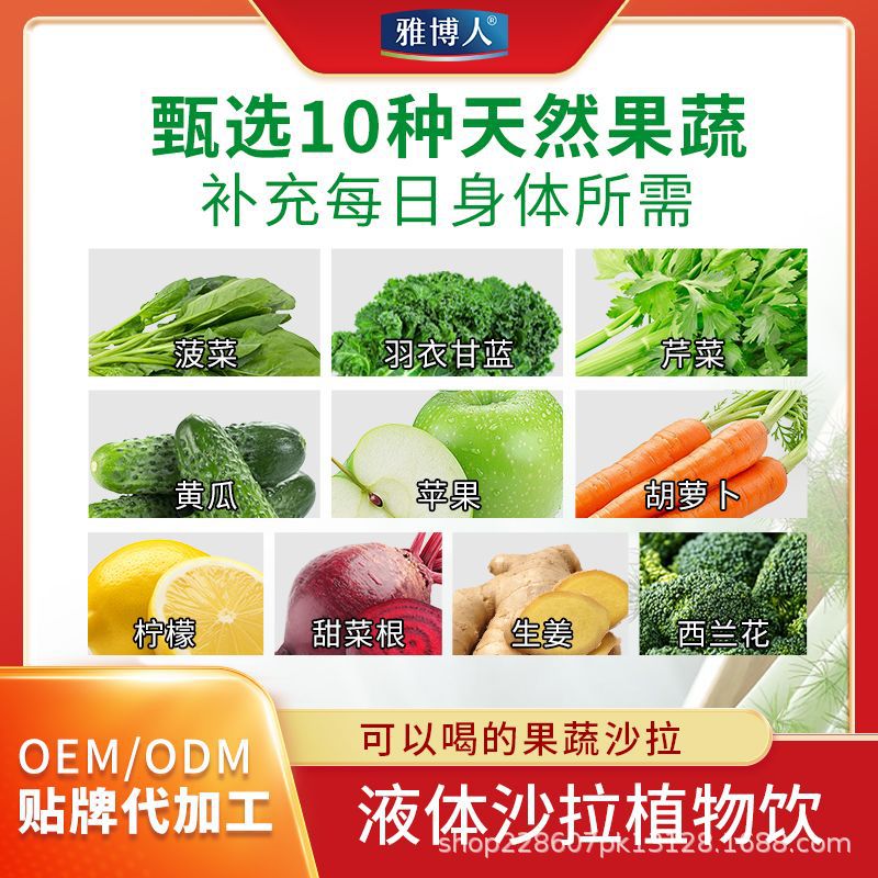 【Direct from Manufacturer】Cross-Border E-Commerce Oem Processing Liquid Salad Plant Beverage Source Factory Natural