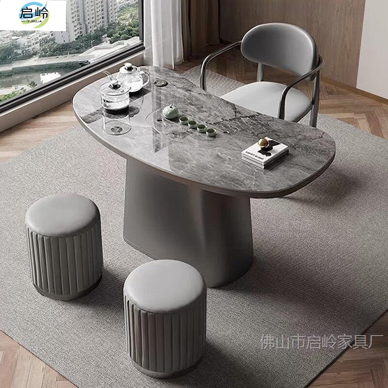 Сланцевый чайный стол для маленькой квартиры, комбинация стола и стульев, простой домашний чайник, встроенный чайный стол