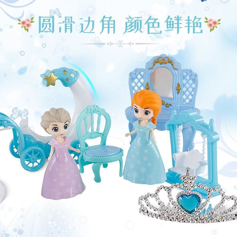 Ice and Snow Play House Gift Box Princess Set Dream Castle Fashion Bag Aisha Bingwei Doll Girl Toy