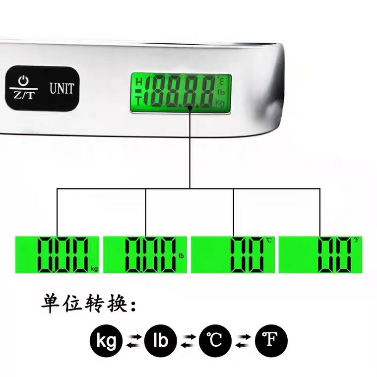 Cross-Border Special Satchel Digital Luggage Scale Mini Satchel Digital Scale T-Type 50kg Outdoor Travel Scale Gram Scale