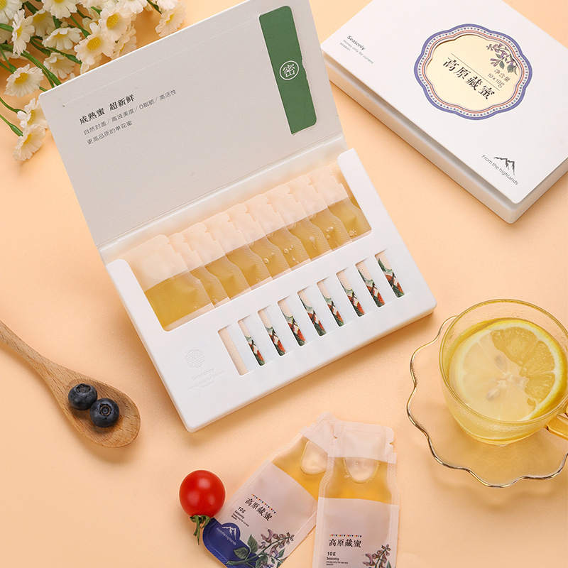 Wild Honey, Pure and Natural, Small Packaged in Portable Bags, Ready for Wholesale, Mature Honey in Strip Form, 10G/Stick