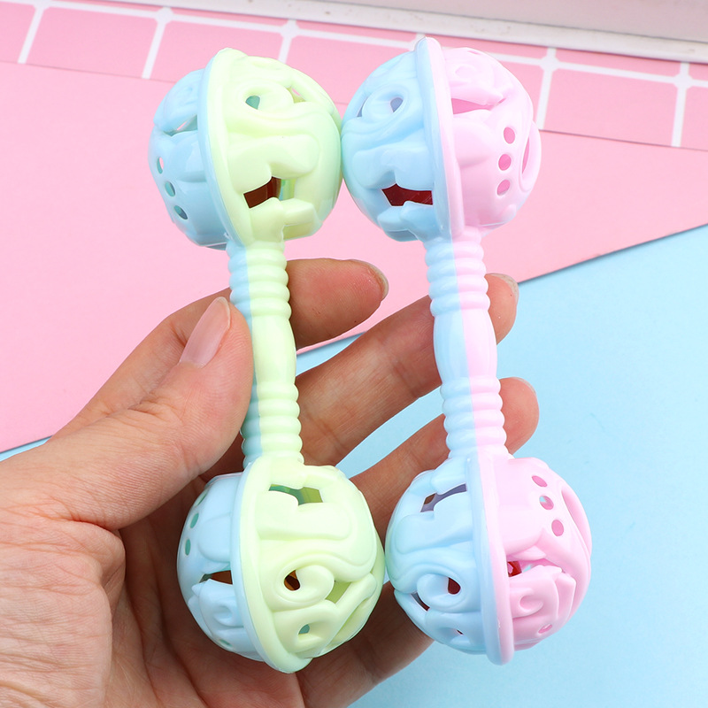 Cross-Border Specially Designed for Double-Headed Fun Rattle Baby Toys Baby Grasping Hand Toys Rattle Early Education Class Gifts