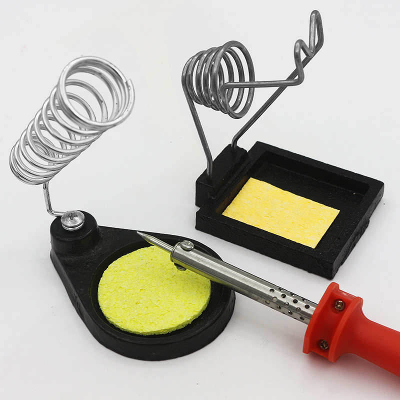 Cast iron weighted metal soldering iron rack round electric soldering iron placement rack high temperature resistant square multi-function welding gun bracket