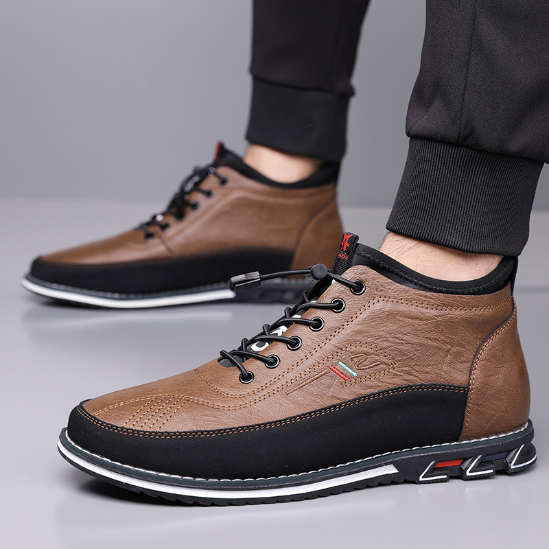 Cross-Border Prince Casual 52 Large Size Men's High-Top Shoes Fashionable Mid-Calf Men's Boots Embroidered Slip-On Flat Shoes in Stock