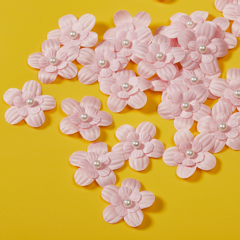 Styling Flower Piece Beaded Satin Small Flower Wedding Dress Baby Clothes Hairpin Hair Accessories Hat Handmade DIY Decorative Small Flower