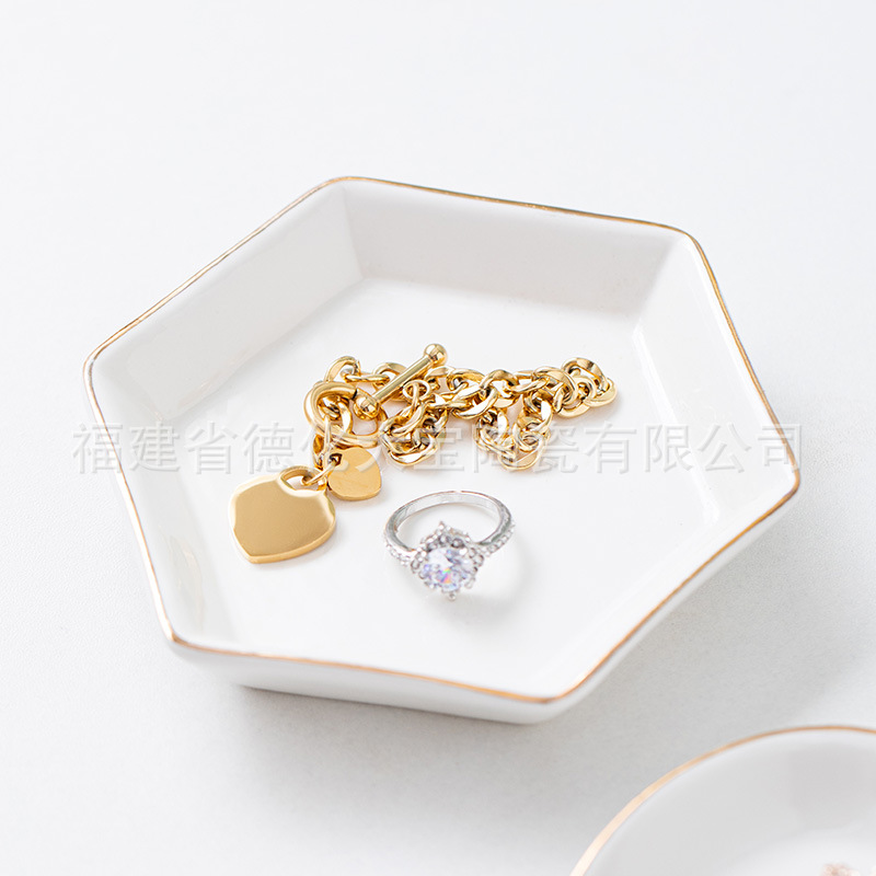 Abstract Special-Shaped Disc Ceramic Jewelry Tray Storage Ceramic Tray Storage Tray Wholesale Customizable Logo