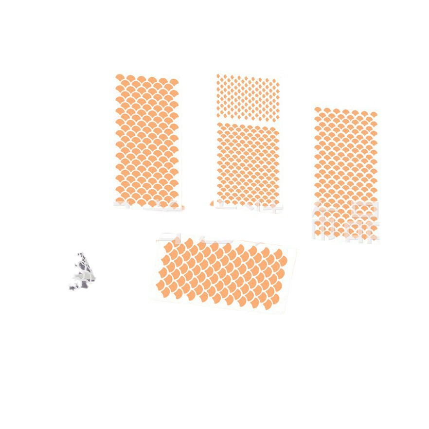 5 pcts Mermaid Proportion Template Makeup Fish Scale Masking Spray Flower Decoration Template Hand Account Painting Template Hollow Out