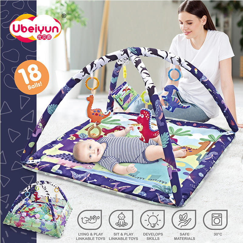 Baby Fitness Stand Upgraded Version Square Game Blanket Baby Cartoon Animal Ocean Ball Pool Crawling Floor Mat Learning to Crawl