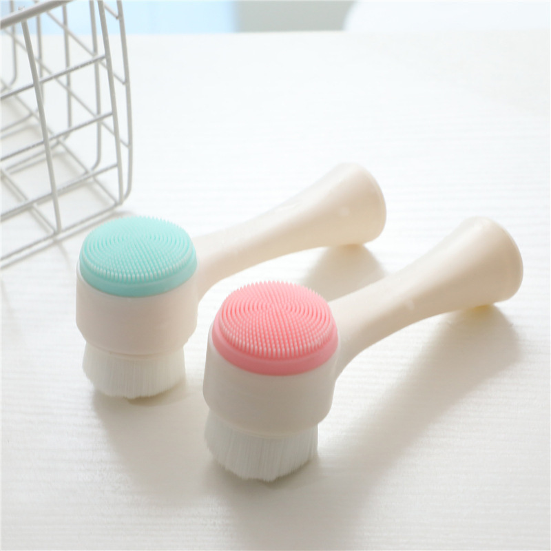 3D силиконовая щетка для умывания, инструмент для очищения лица, ручная очищающая щетка, мягкие щетинки, силиконовая двусторонняя массажная щетка, инструменты для чистки