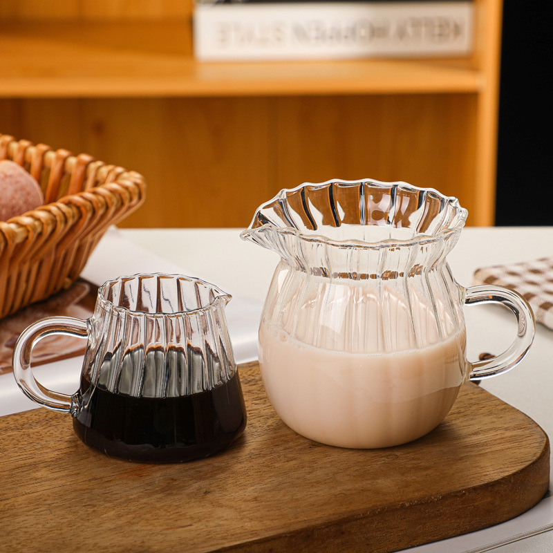 Customized Coffee Cup Glass with Scale Espresso Extraction Measuring Cup Wooden Handle Milk Cup Ounce Cup Small Milk Jug