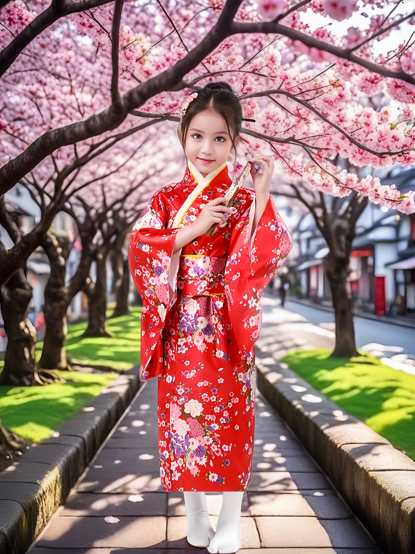 [Elegant Floral Kimono Dress] 95 Sleeves Elegant One-Piece