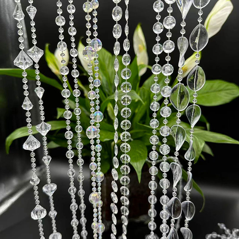 Acrylic cord bead wedding bead curtain wedding imitation Crystal road lead stage ceiling decoration Crystal Christmas Tree Bead Chain