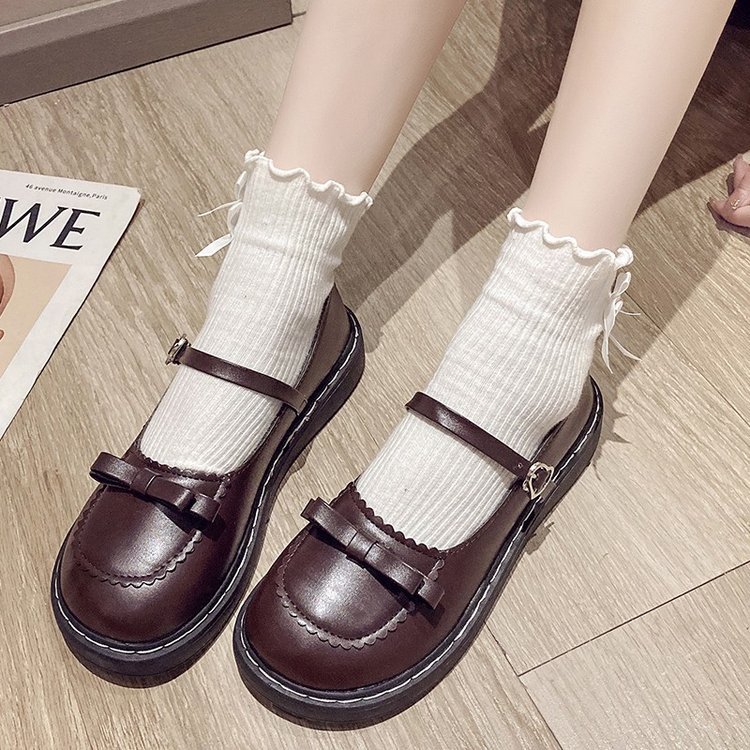 Japanese Style Shallow Mouth Flats for Women 2025 Autumn New Korean Style British Style Small Leather Shoes with Skirt Japanese Style Cute Loafers