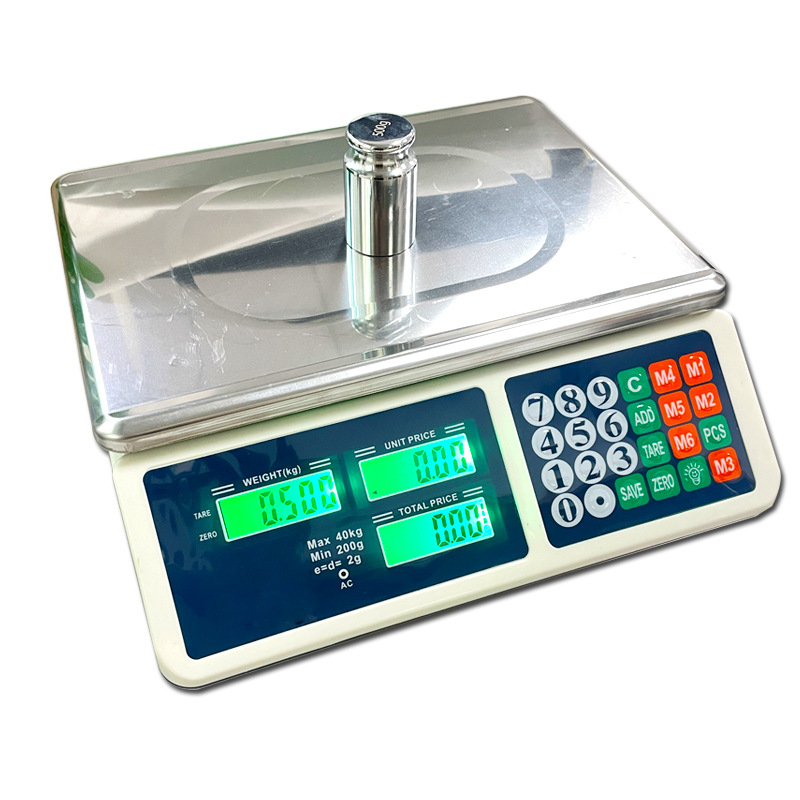 Factory Batch Pricing Scale Commercial Electronic Scale 40kg Fruit Scale Commercial Weighing Scale Stall Selling Vegetable Scale Pricing Scale