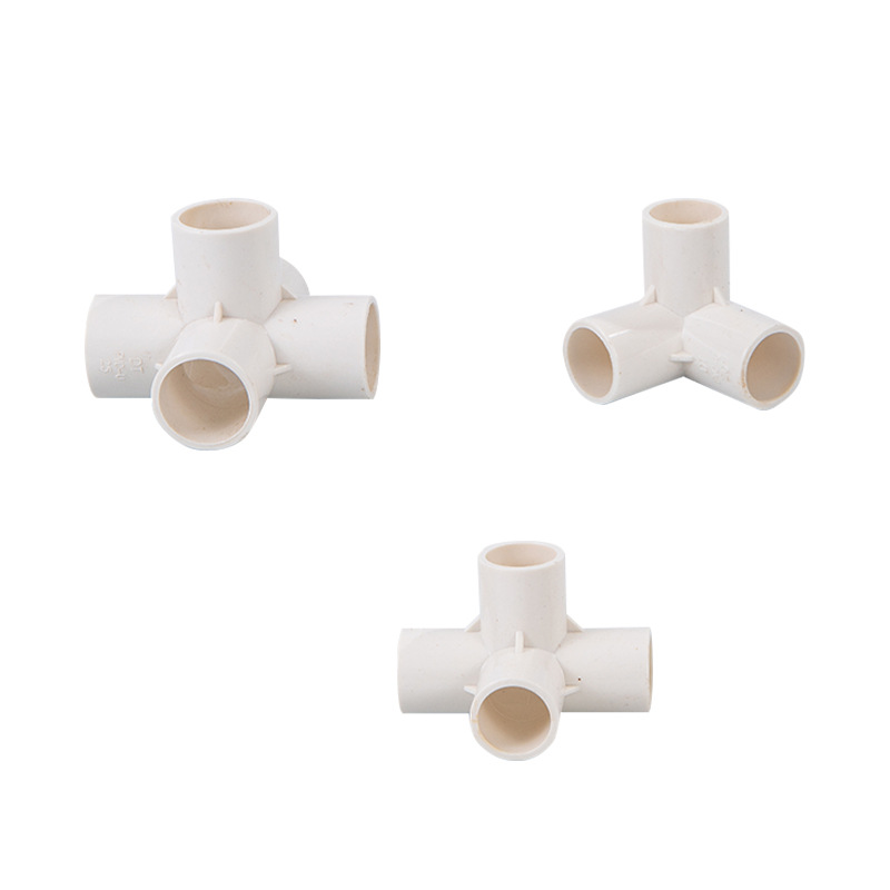 Yachang PVC water supply pipe fittings three-dimensional tee four-way five-way six-way DIY right angle shelf plastic 20 thickened connector
