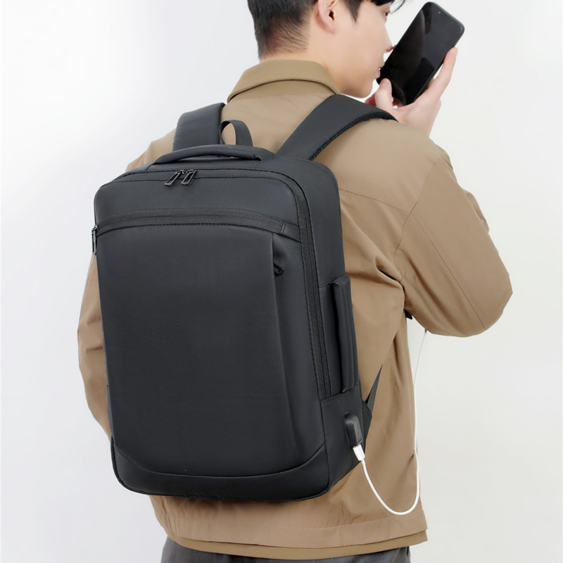 New Commuter Business Backpack Men's High-end Flat Shoulder Bag Men's Simple Large Capacity Film Backpack