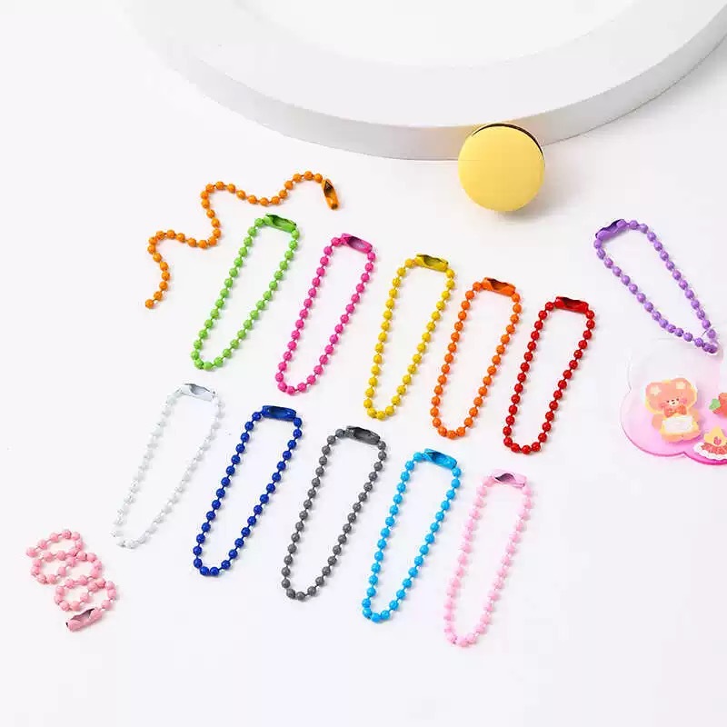Factory Direct Sales Colorfulful Glass Bead Chain Handmade DIY Material Paint Chain Colorfulful Hanging Chain Tag Chain Beaded Chain