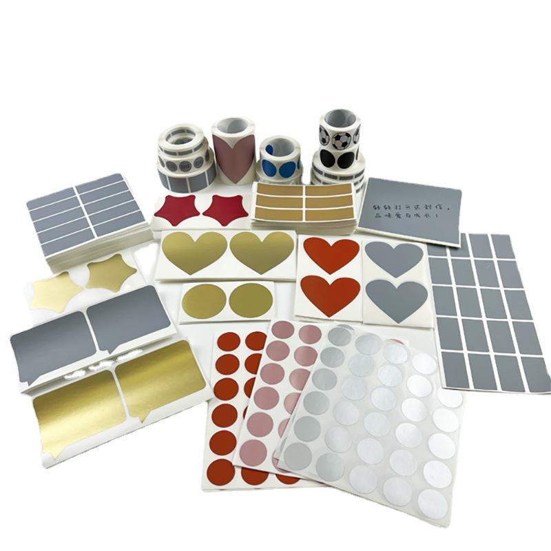 Scraping Film Scraping Silver DIY Scraping Card Scraping Card Coating Sticker Rectangular Round Sticker Creative Scratch Sticker