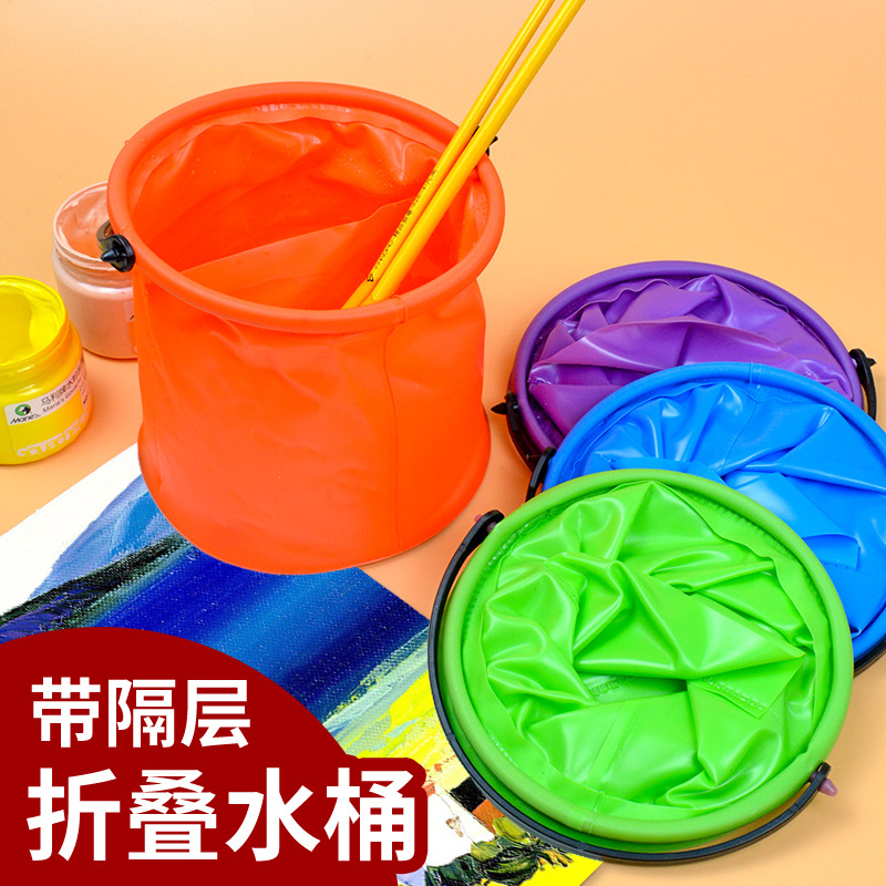 маленькое ведро для мытья кистей с отсеком складное телескопическое ведро для мытья кистей с отсеком