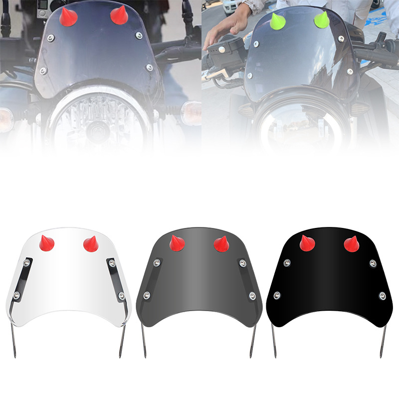 No.9 Niu Electric Scooter Modified Windshield Motorcycle Headlight Windshield Front Cover Helmet Decoration Horns