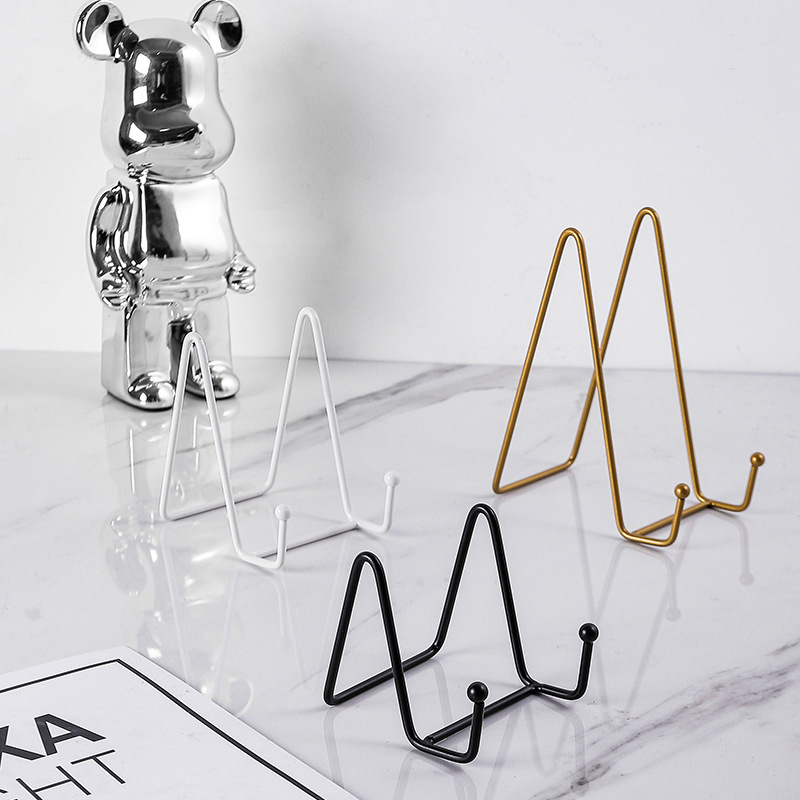 Iron Photo Frame Bracket Stone Easel Holder Ceramic Disc Holder Photo Studio Photo Album Bracket Clock Display Support Bracket