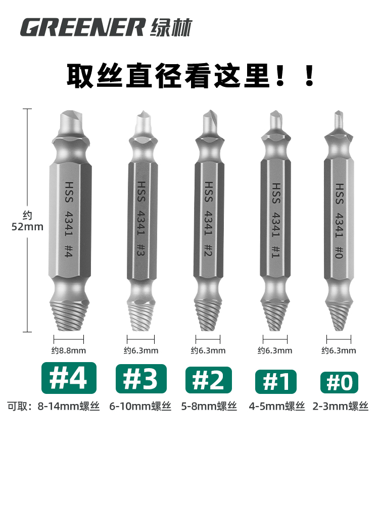 Green Forest Broken Wire Extractor New Broken Head Screw Extractor Wire Removal Tool Removal