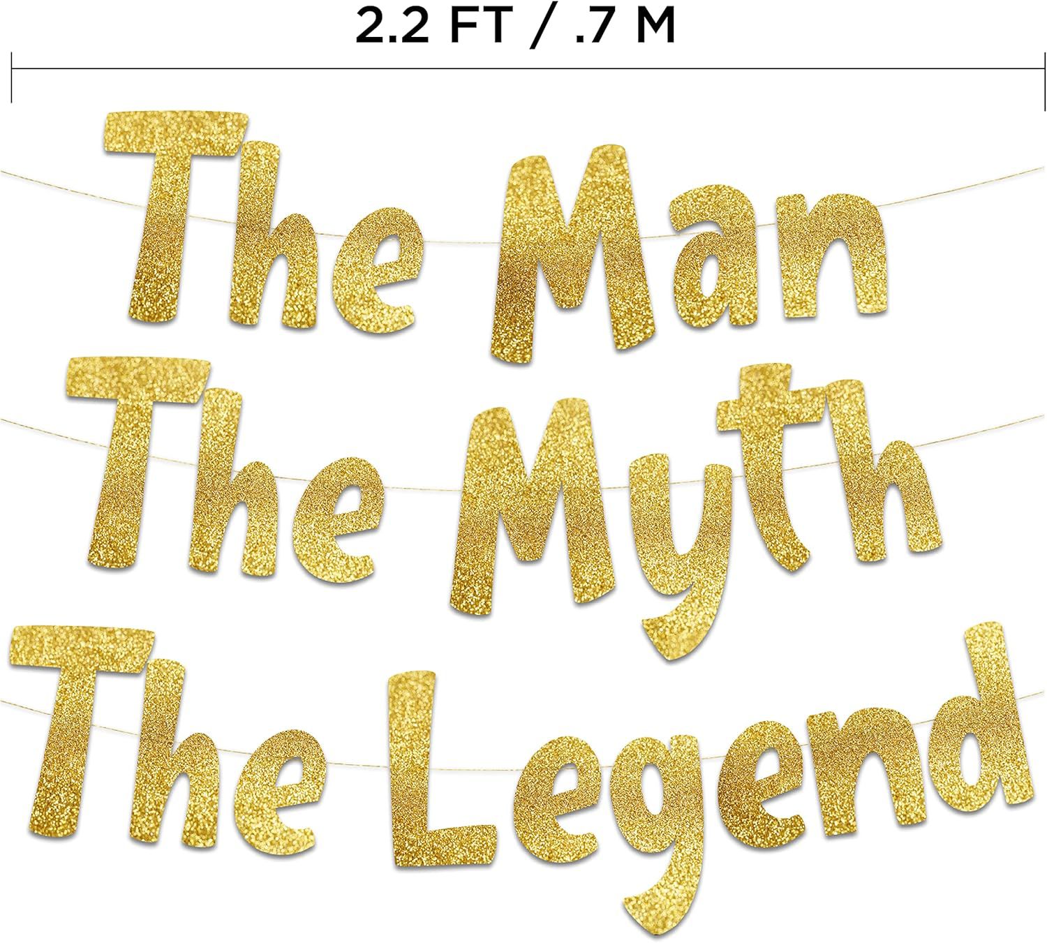 The Man the Myth the Legend Gold Glitter Banner – Men's Birthday, Single