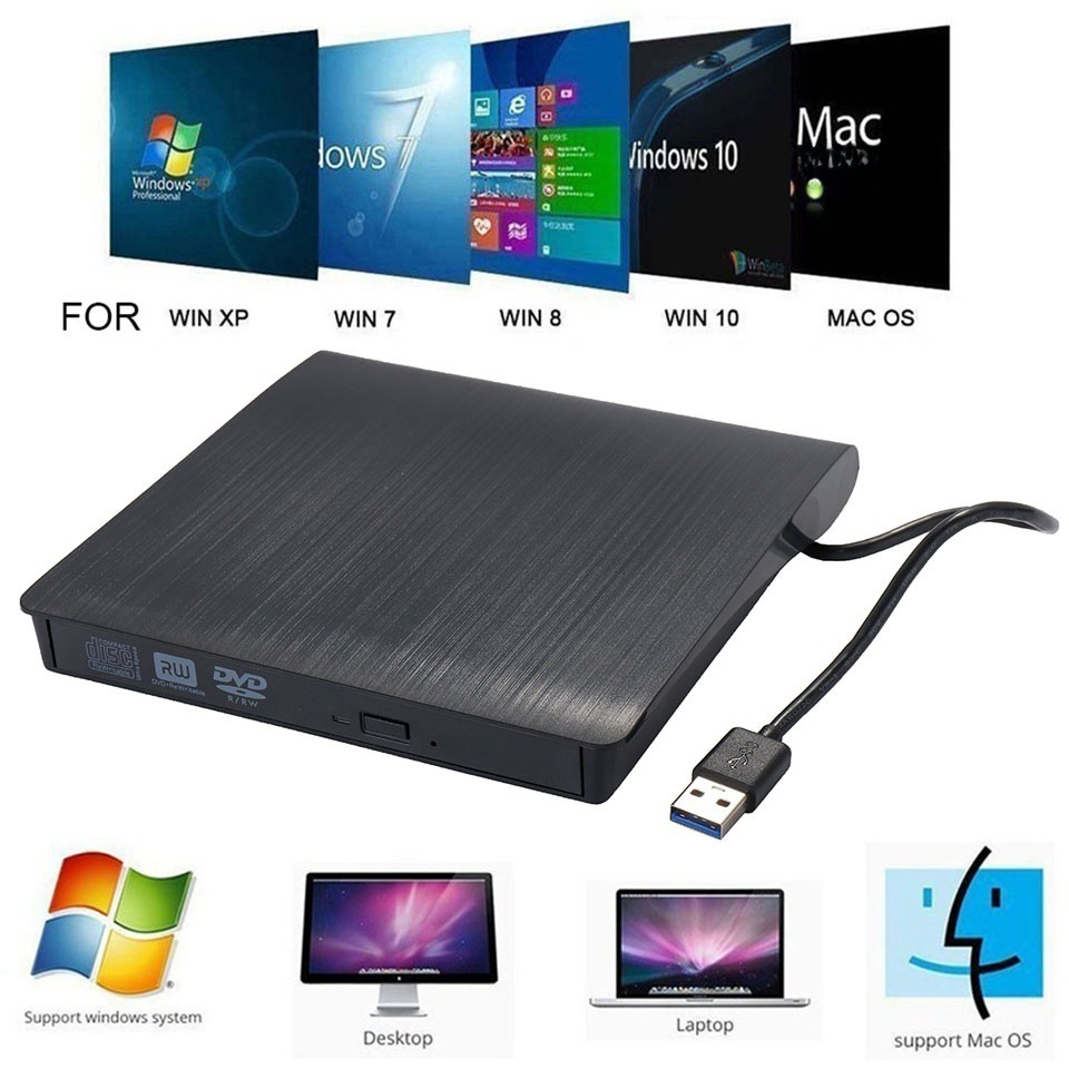 External Cd Driver USB 3.0 Ultra-Thin External Dvd Cd Driver High-Speed Data Transmission Burner