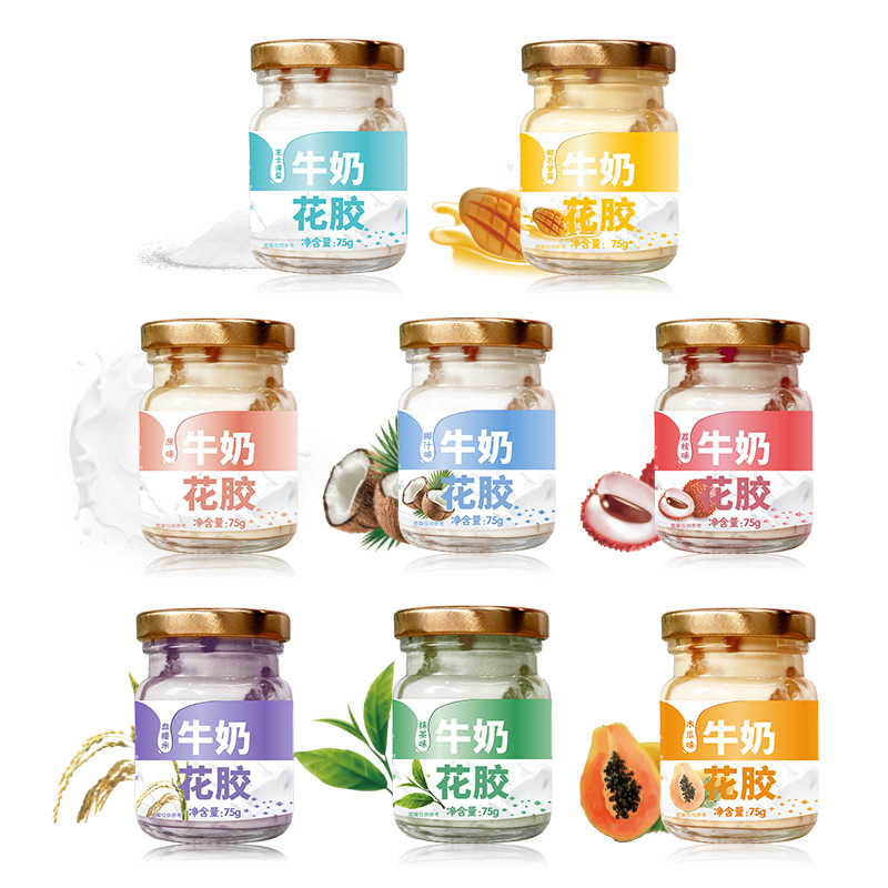Instant Flower Gel milk jelly pregnant women nourishing Instant Fish gel wholesale confinement meal collagen milk Flower Gel instant food