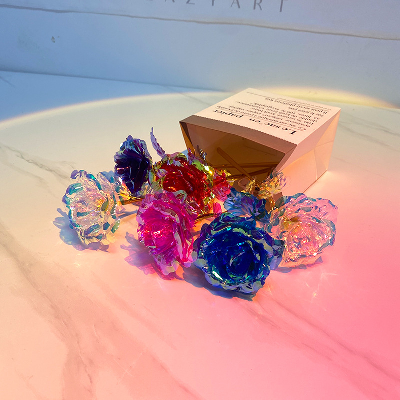 Подарок на День Святого Валентина 24k цветная золотая роза мелкий оптовый подарок имитация цветка подарок на День матери