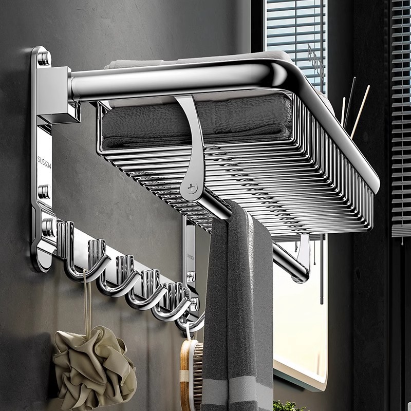 Полотенцесушитель из нержавеющей стали 304, без сверления, для хранения в туалете, настенная полка для ванной