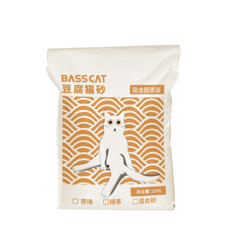 Bebefu Tofu Cat Sand 10.00kg Big Bag Cat House Pack Deodorization and Low Dust Wholesale 10kg Mixed Tofu Sand