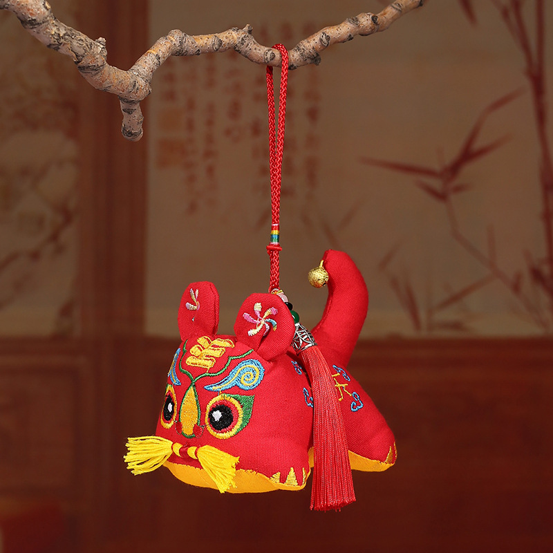 Shanxi Folk Traditional Coarse Cloth Cloth Tiger Mascot Wenchuang Doll Cloth Doll Grab Week Toy Embroidered Zipper