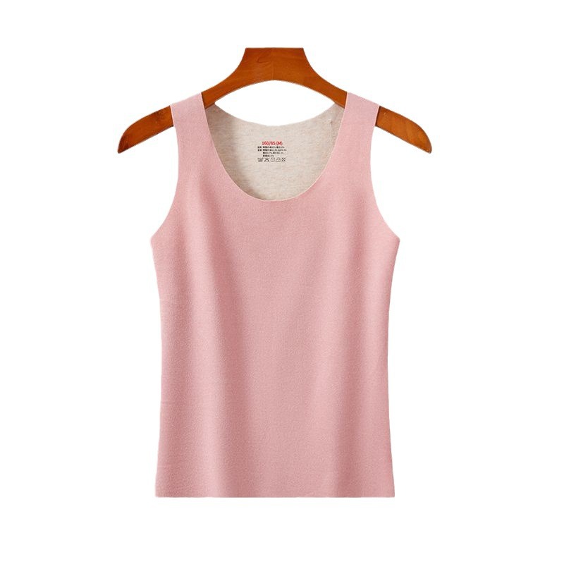 Autumn and Winter German Wool Silk Seamless Thermal Vest Women's Inner Wear Base Top Thickened fleece-lined Underwear Base Shirt