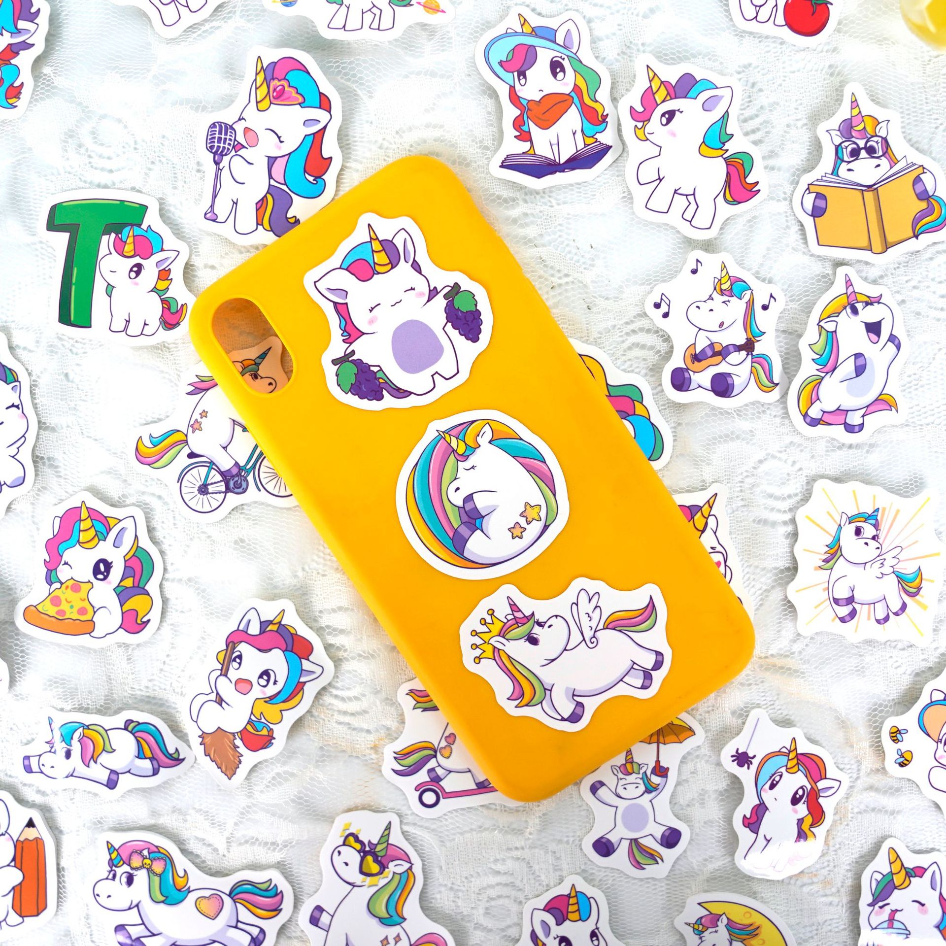 Customized Cross-Border Holographic Laser Stickers for Kidsren English Inspirational Cartoon Animal Graffiti Computer Luggage Stickers