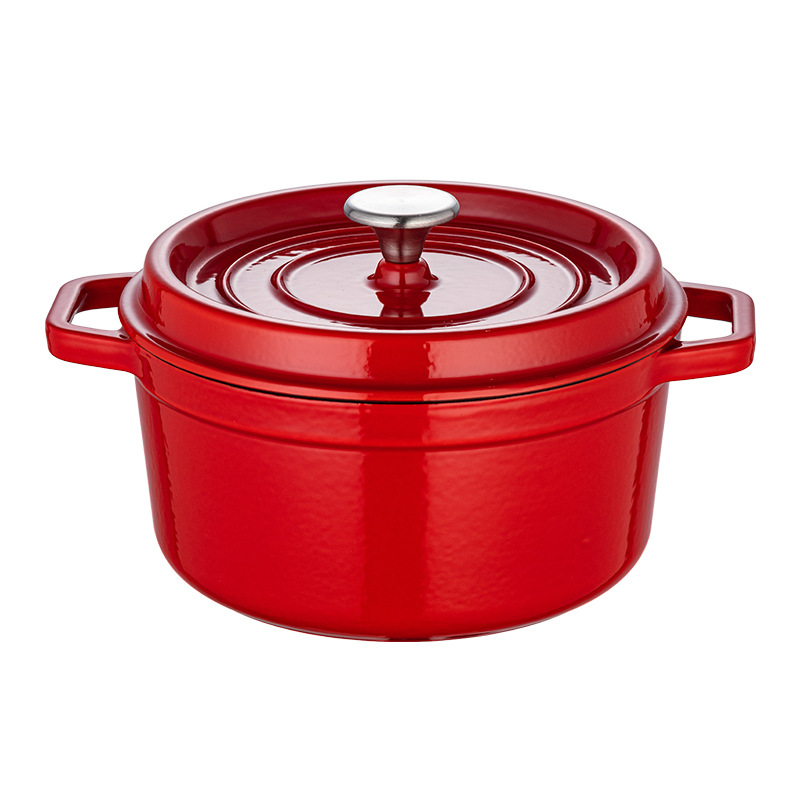 Enamel Pot Red Cast Iron Pot Uncoated Round Pot Household Stew Pot Stew Pot Soup Pot Non-Stick Pot Seafood Stew Pot