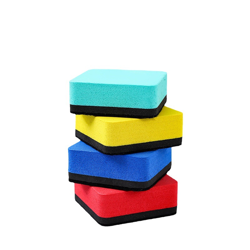 Manufacturer Wholesale Whiteboard Eraser Magnetic Eva Felt Cloth Blackboard Eraser 5*5*1.5 Square Board Eraser Colorful Cross-Border Generation