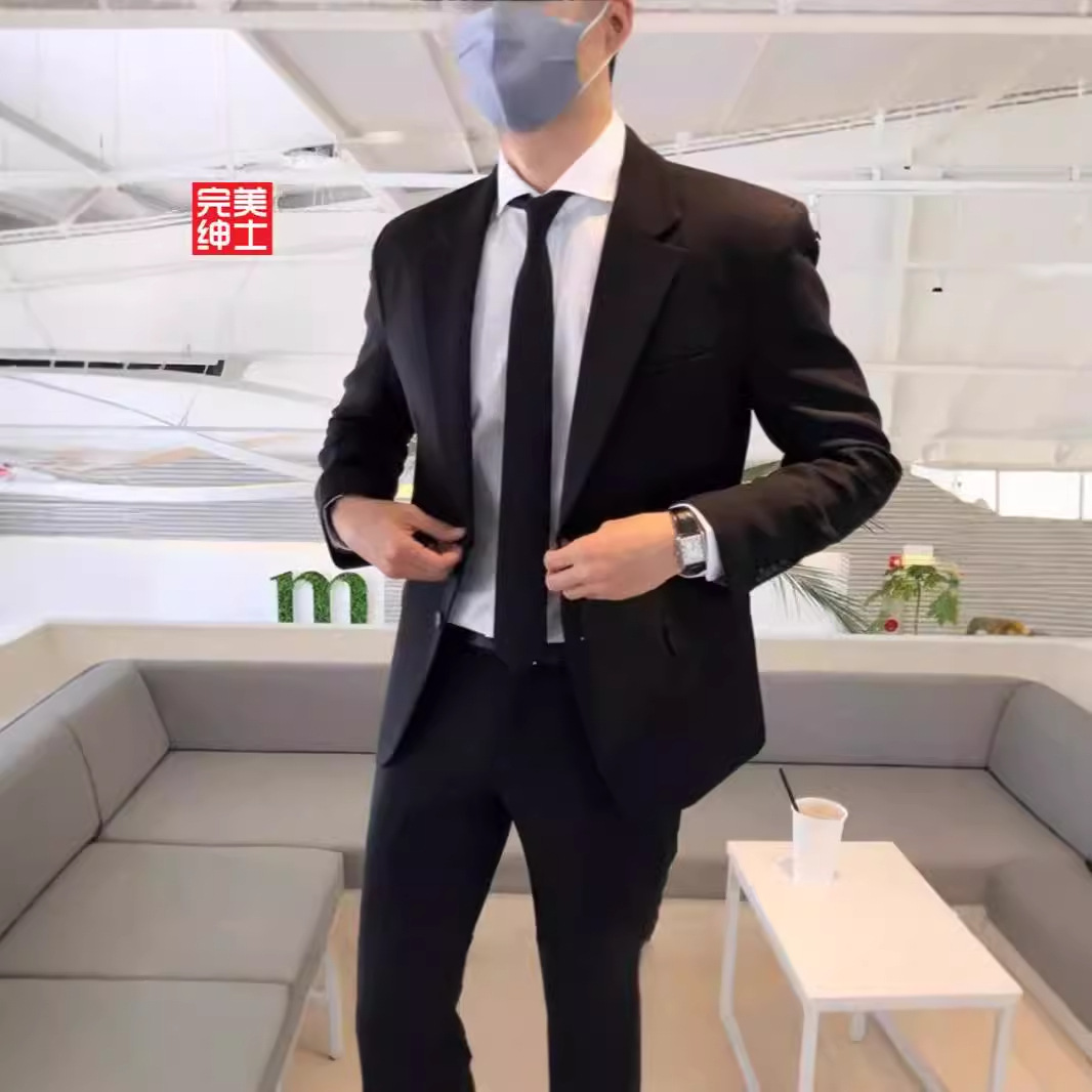 Casual Suit Suit Men's Slim Business Professional Formal Wear Korean Style Groomsman Dress Groom Host Blazer