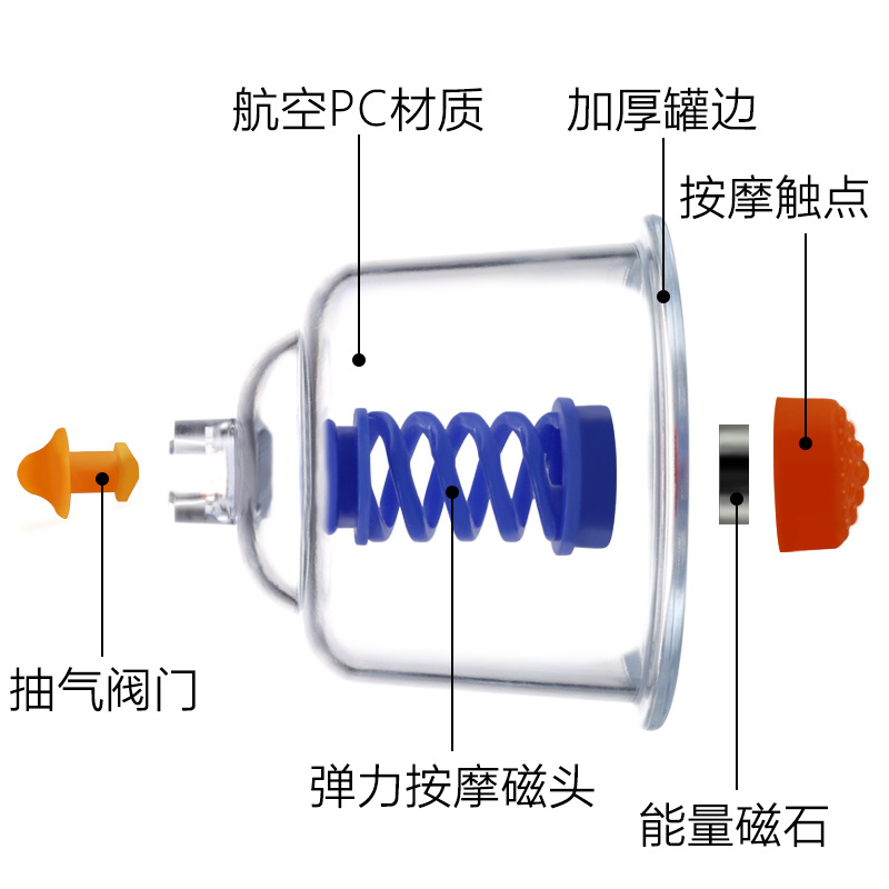 Weiyang PC aviation Korean cupping device cupping vacuum cupping pumping cupping device 12 canned transparent thickened